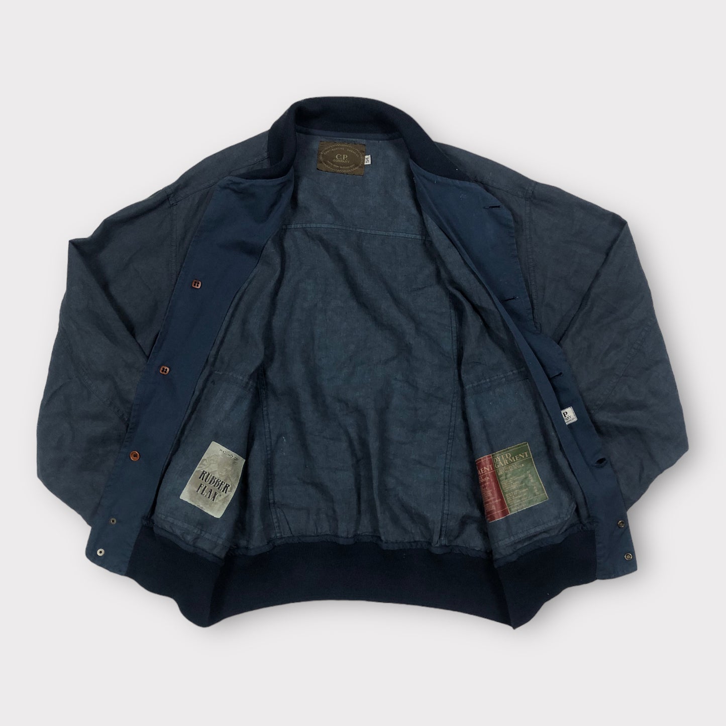 S/S 1990 C.P. COMPANY Rubber Flax Flight Jacket Flieger Jacke (54 / XL)