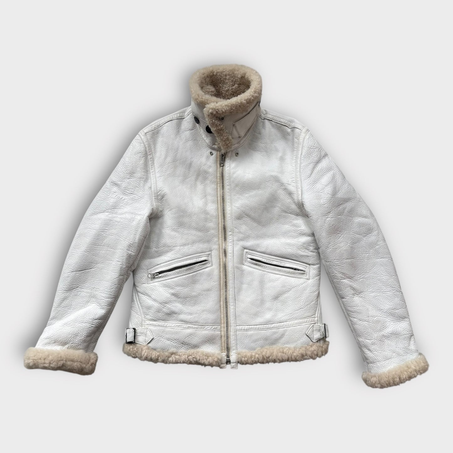 A/W 2006 Stone Island Handpainted Sheepskin Leder Jacke (S)