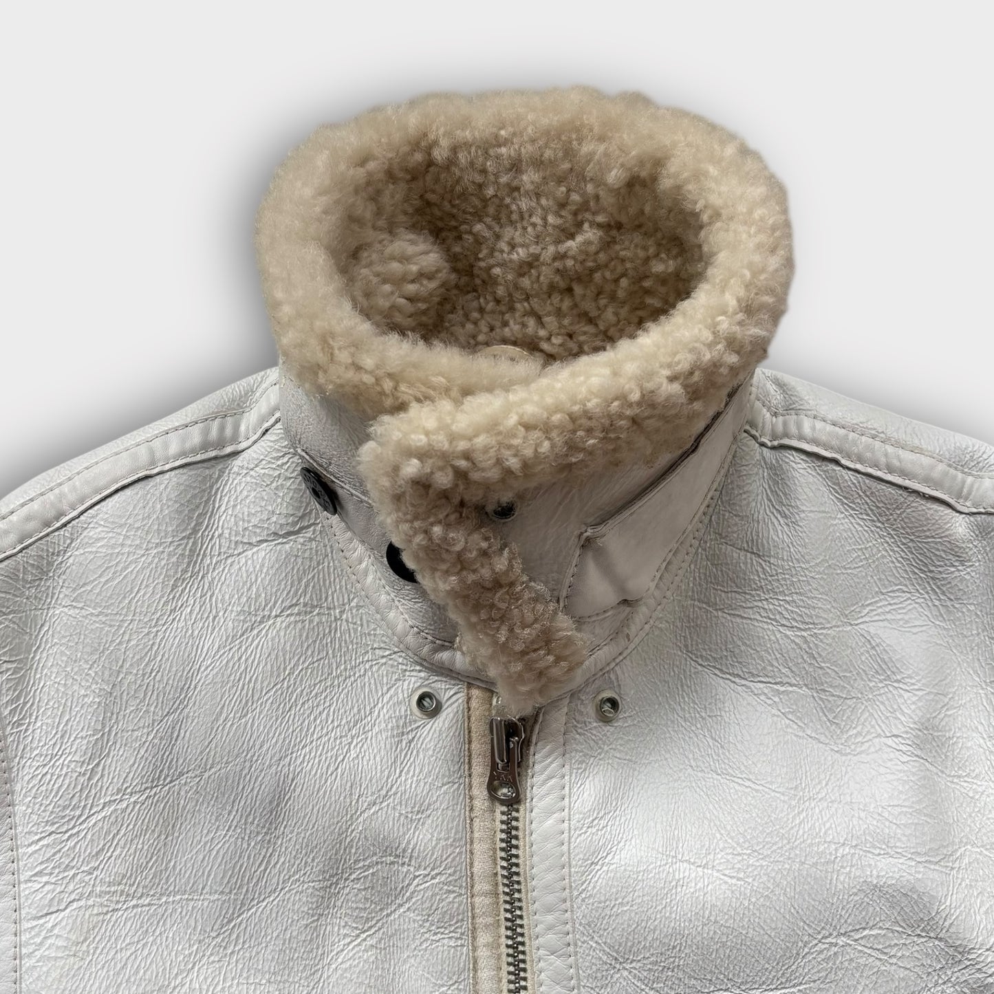 A/W 2006 Stone Island Handpainted Sheepskin Leder Jacke (S)