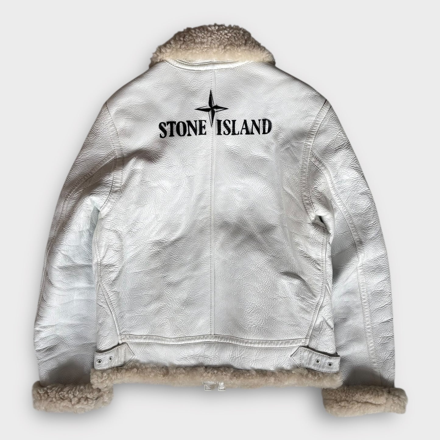A/W 2006 Stone Island Handpainted Sheepskin Leder Jacke (S)
