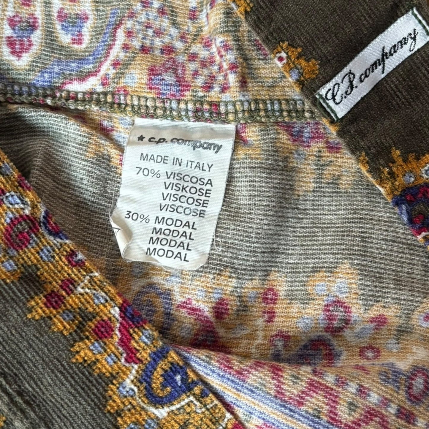 A/W 1989 C.P. COMPANY Paisley Coduroy Cord Hemd (3 / XL-XXL)