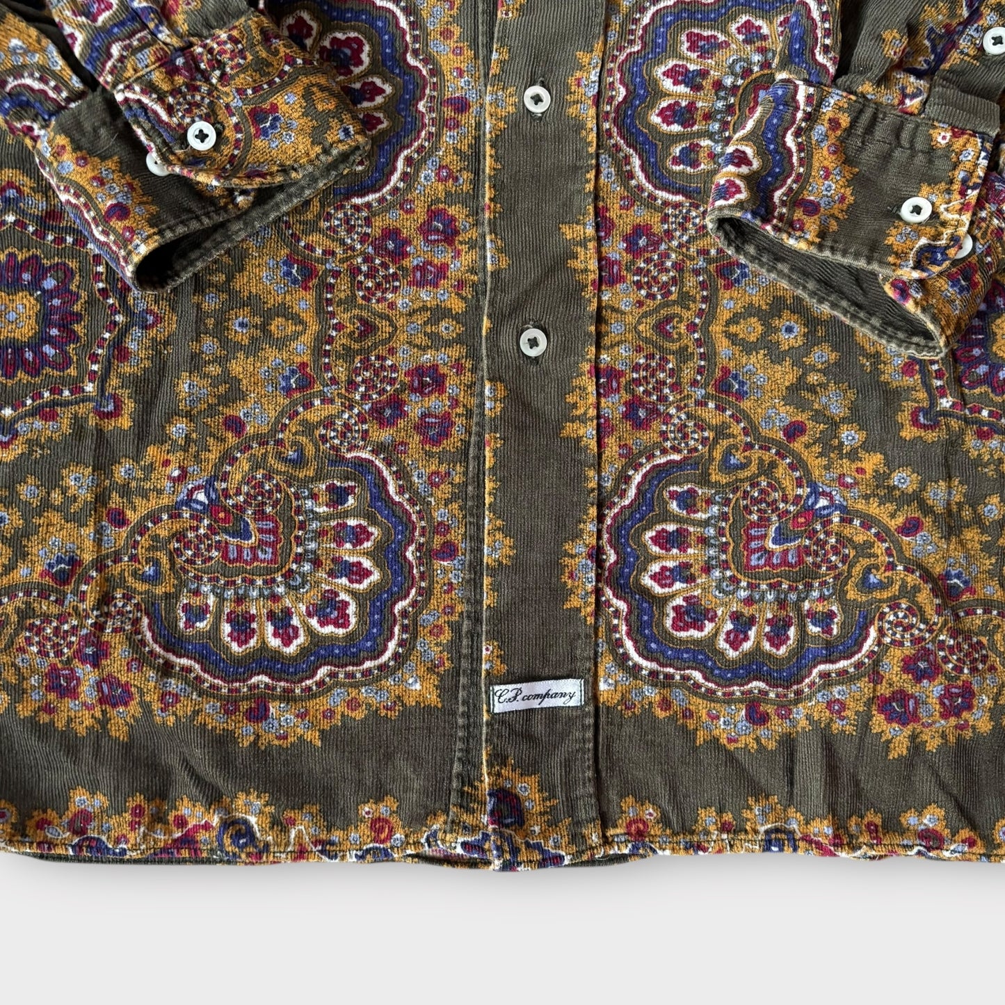 A/W 1989 C.P. COMPANY Paisley Coduroy Cord Hemd (3 / XL-XXL)