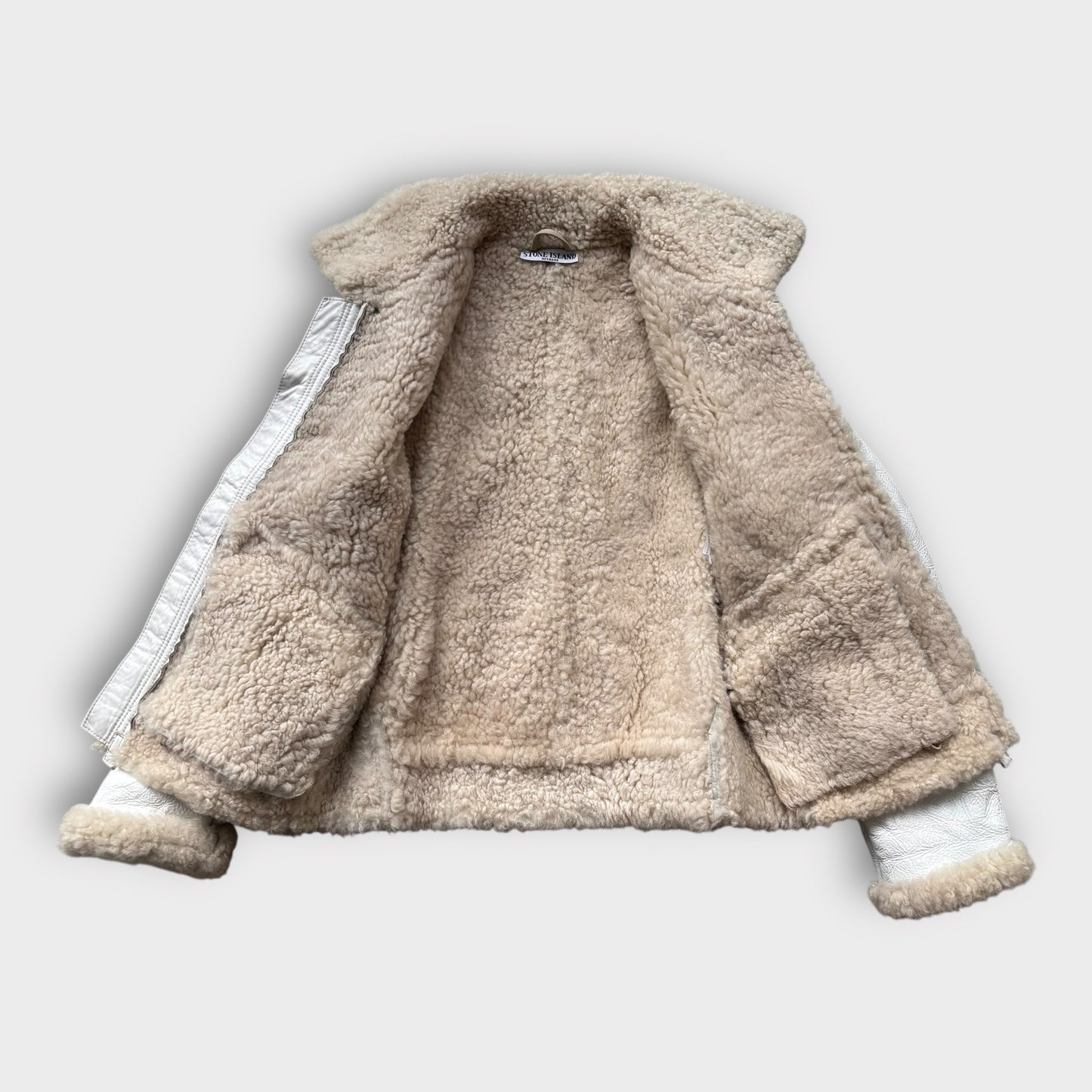 A/W 2006 Stone Island Handpainted Sheepskin Leder Jacke (S)