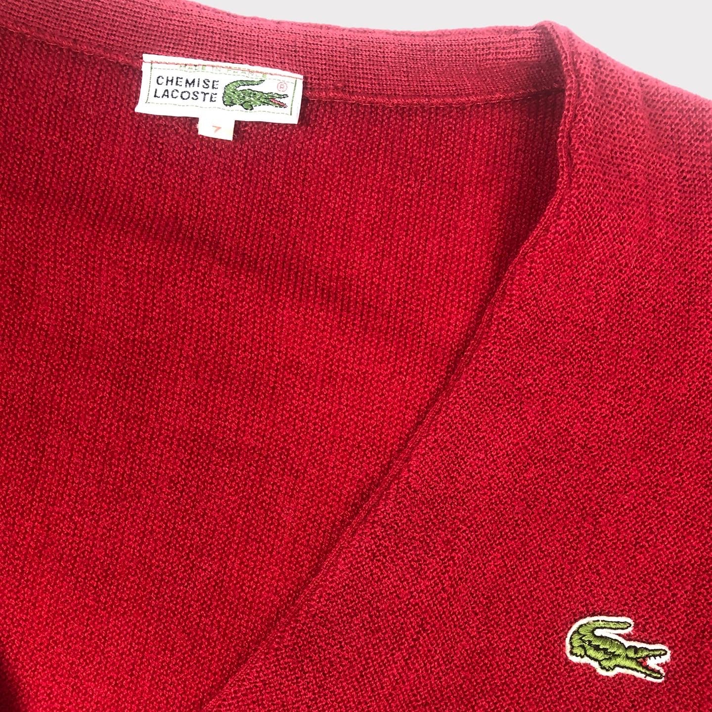 80s Chemise Lacoste Cardigan (7 / XL)